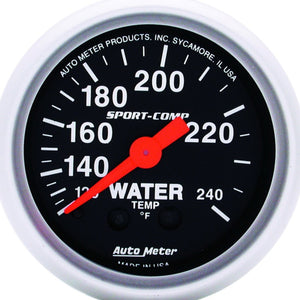 Autometer Sport-Comp 52.4mm 120-240 'F Mech 2in Water Temp