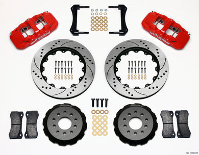 Wilwood AERO6 Front Hat Kit 14.00 Drilled Red 2005-2014 Mustang