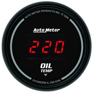 Autometer Black 0-400F Digital Oil Temp Gauge