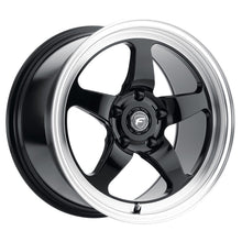 Load image into Gallery viewer, Forgestar F091 18X5.0 D5 Drag 5X115 ET-37 BS1.5 Gloss Black w/ Machine Lip 78.1