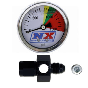 Nitrous Express N2O Flo-Thru Pressure Gauge (0-1500 PSI) 6AN