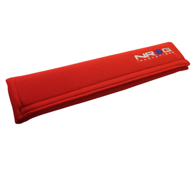 NRG Seat Belt Pads 3.5in. W x 17.3in. L (Red) Long - 1pc