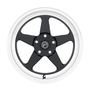 Forgestar F091 18X5.0 D5 Drag 5X115 ET-37 BS1.5 Gloss Black w/ Machine Lip 78.1