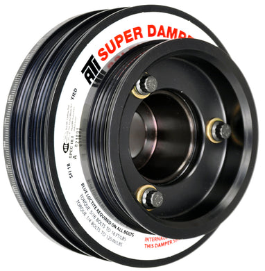 ATI Damper - 5.67in - Alum - (2) 4 Grv - Nissan RB26 - R33 34 - 1Pc - w/Power Steering Pulley
