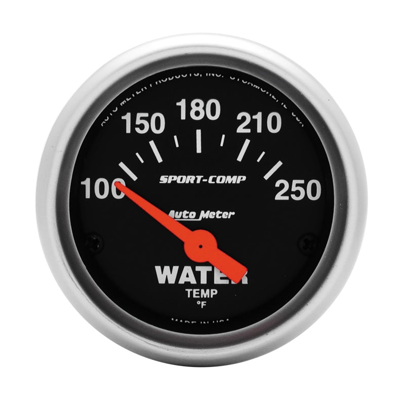 Autometer Sport-Comp 52mm 100-250 Deg F Electronic Water Temp Gauge