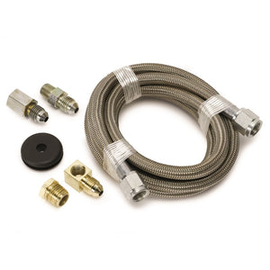 Autometer #4 Braided SS Line (-4AN) 6ft -4AN and 1/8in NPTF Fittings