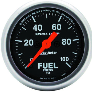 Autometer Sport-Comp 52mm 0-100 PSI Electronic Fuel Pressure Gauge