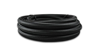 Vibrant -3 AN Black Nylon Braided Flex Hose With PTFE Liner (20 foot roll)