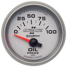 Load image into Gallery viewer, Autometer Ultra-Lite II 52mm 0-100 PSI Electrical Oil Pressure Gauge