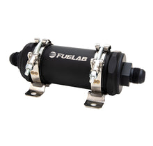 Load image into Gallery viewer, Fuelab PRO Series In-Line Fuel Filter (10gpm) -10AN In/-10AN Out 40 Micron Stainless - Matte Black