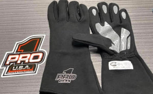Pro 1 SFI3.3/5 Double Layer Nomex Gloves w/Silicone Grip